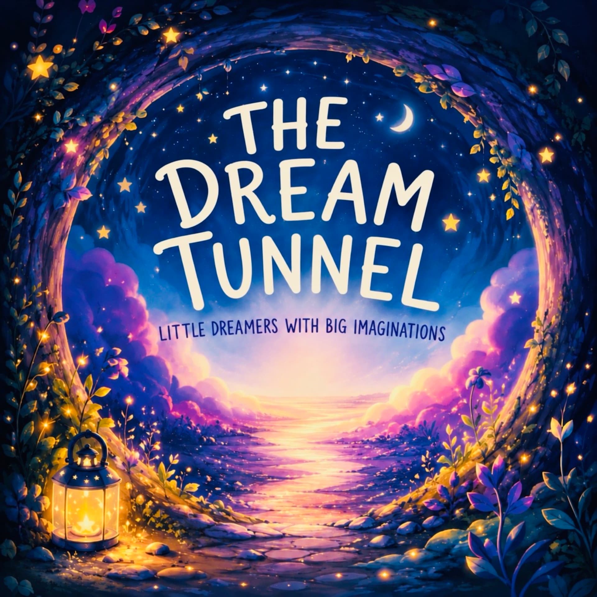 The Dream Tunnel Podcast cover art — a magical glowing tunnel leading to a dreamy landscape